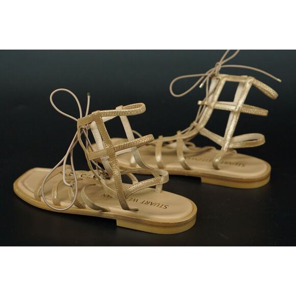 Stuart Weirzman Kora Lace-Up Gladiator Sandal Suede Size 9.5 $395 New Roman - Picture 7 of 12